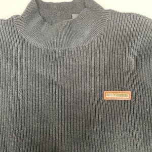 harley davidson turtleneck ribbed logo sweater